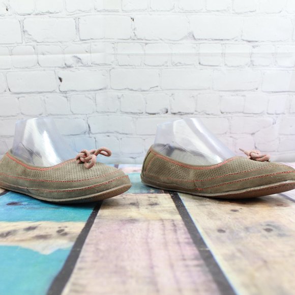 LL Bean Hearthside Brown Suede Fleece Lines Slippers Ballet Shoes 7 M - Picture 3 of 9